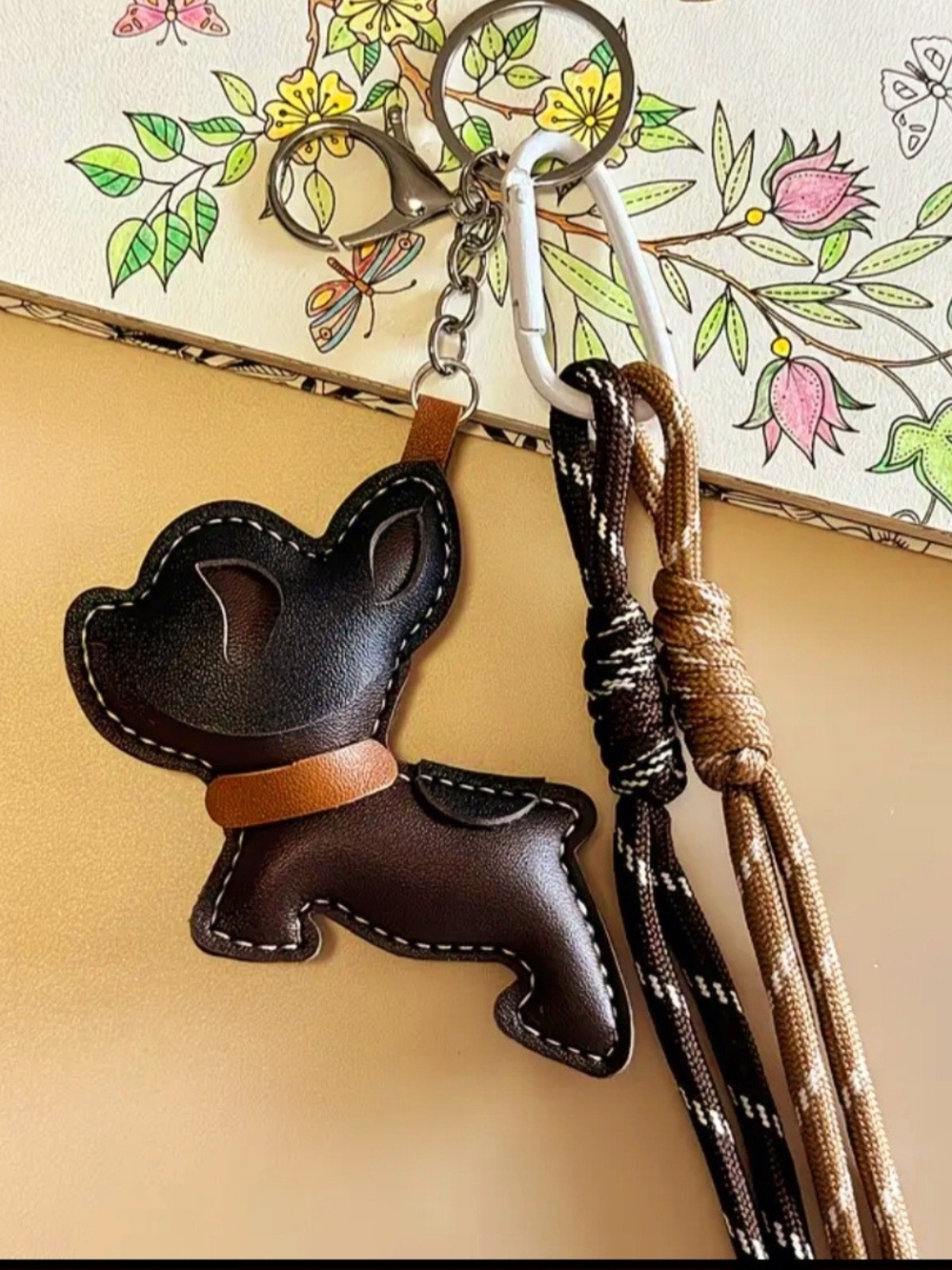 Bulldog Puppy Keychain Charm